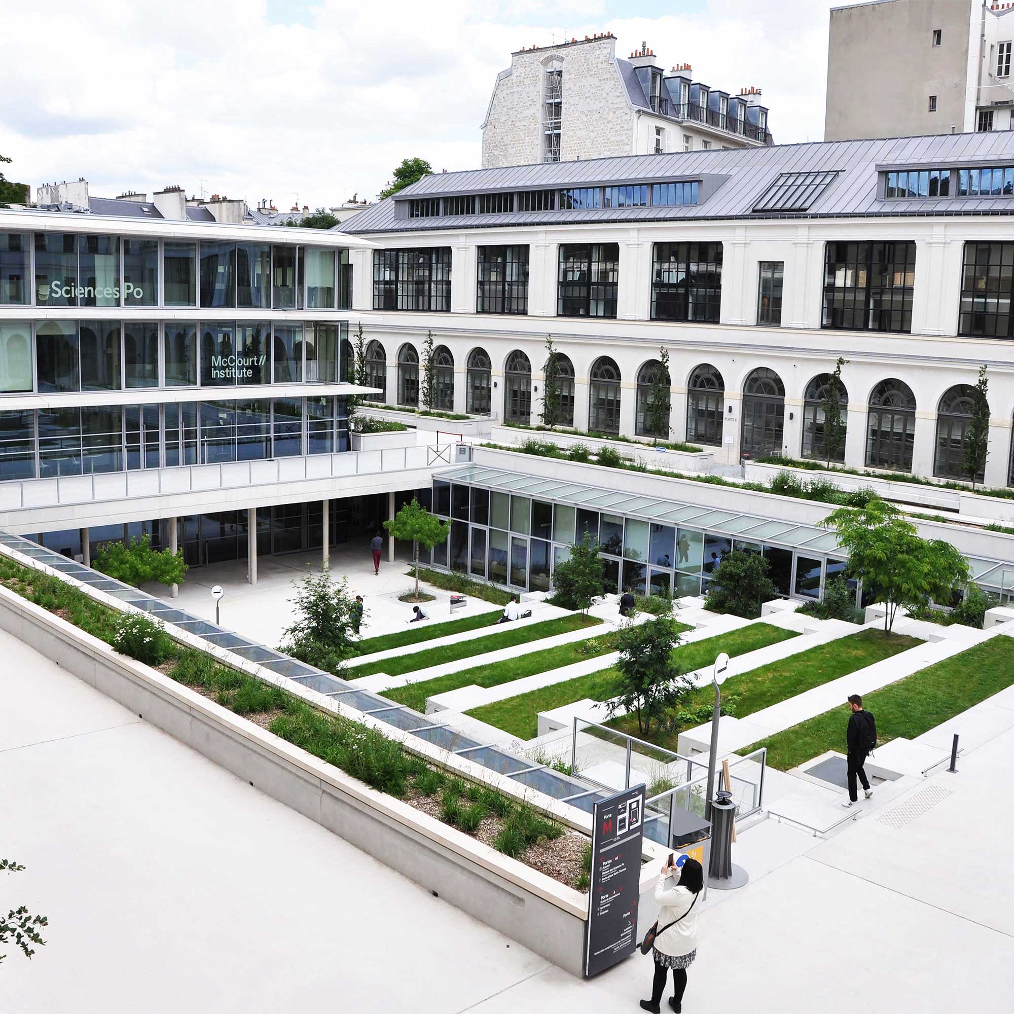 Jardins et terrasses paysagés du campus Sciences Po